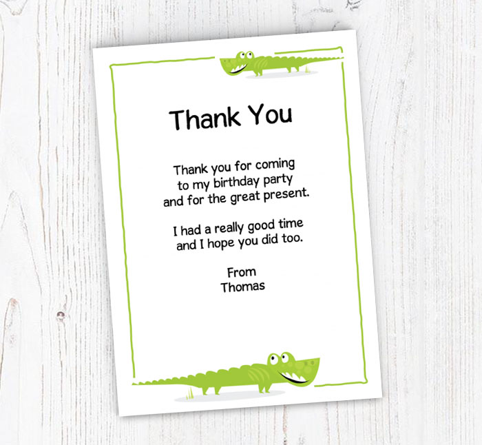 alligator thank you cards