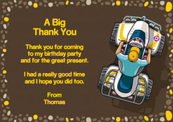 quad bike thank you cards