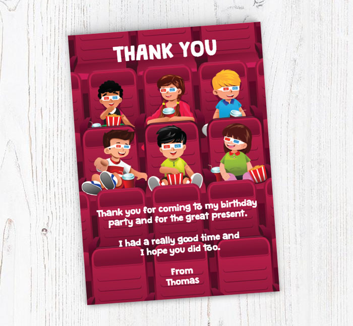 cinema thank you cards