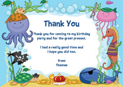 sea creatures thank you cards