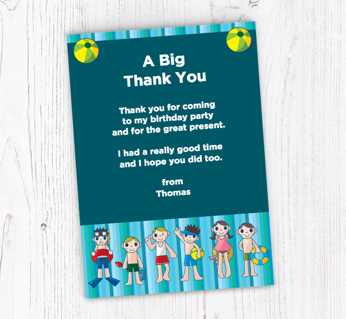swimming thank you cards