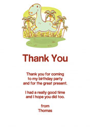 running dinosaur thank you cards