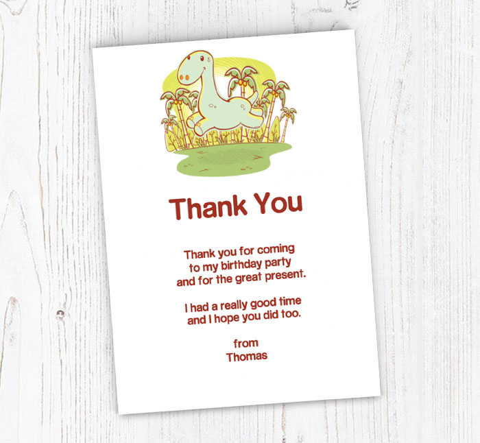 running dinosaur thank you cards