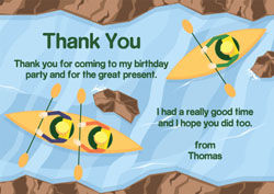 river kayaking thank you cards