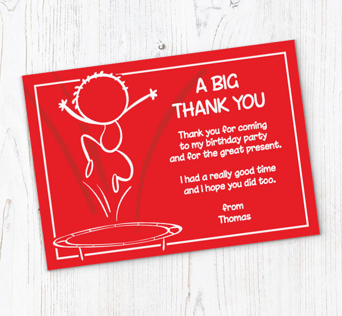 trampoline thank you cards