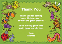 insects and bugs thank you cards