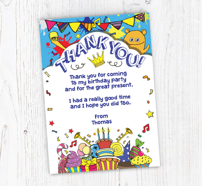 party fun thank you cards