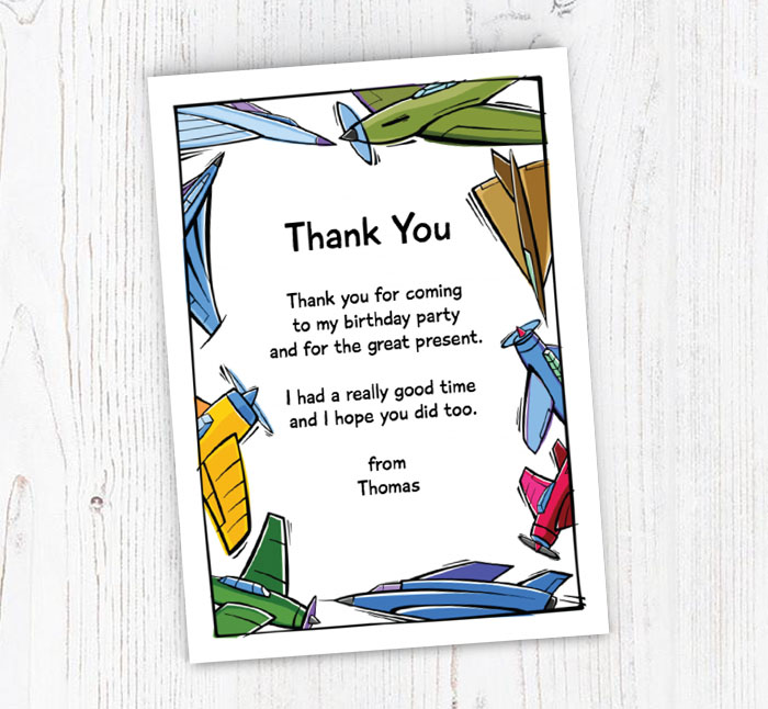 lots of planes thank you cards