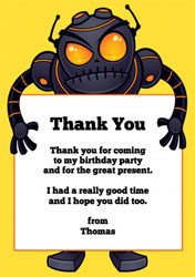 monster holding sign thank you cards