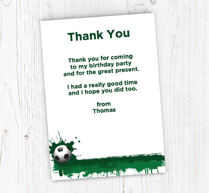 football splat thank you cards