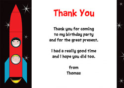 children in rocket thank you cards