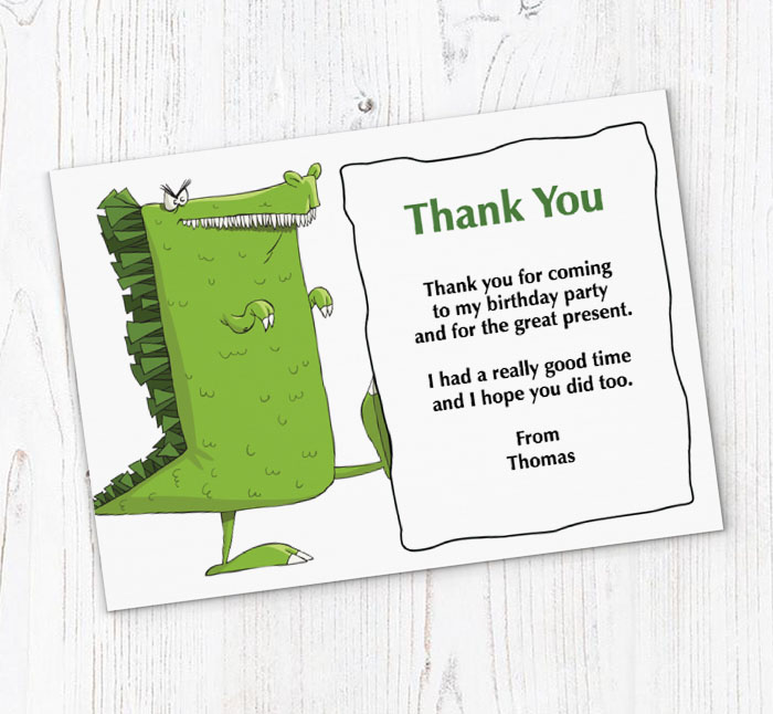 crocodile and sign thank you cards