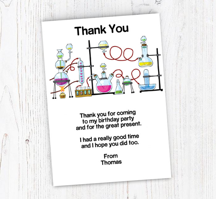 science lab thank you cards