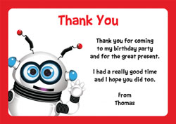 waving robot thank you cards