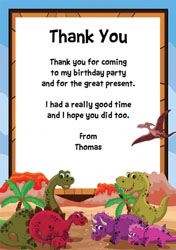 happy dinosaurs thank you cards