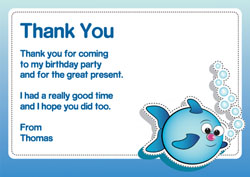 fish blowing bubbles thank you cards