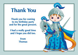 knight on horse thank you cards