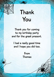 spiders web thank you cards