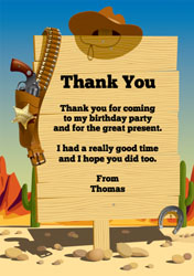 wild west sign thank you cards