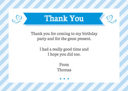 blue stripes thank you cards