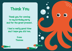orange octopus thank you cards