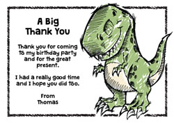 tyrannosaurus sketch thank you cards