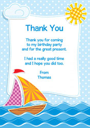 patchwork boat thank you cards