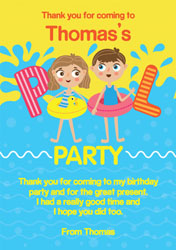 pool party thank you cards