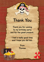 pirate scroll thank you cards