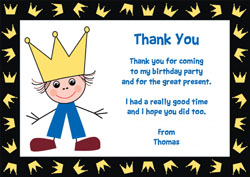prince and crowns thank you cards