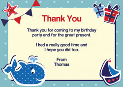 whale and boat thank you cards