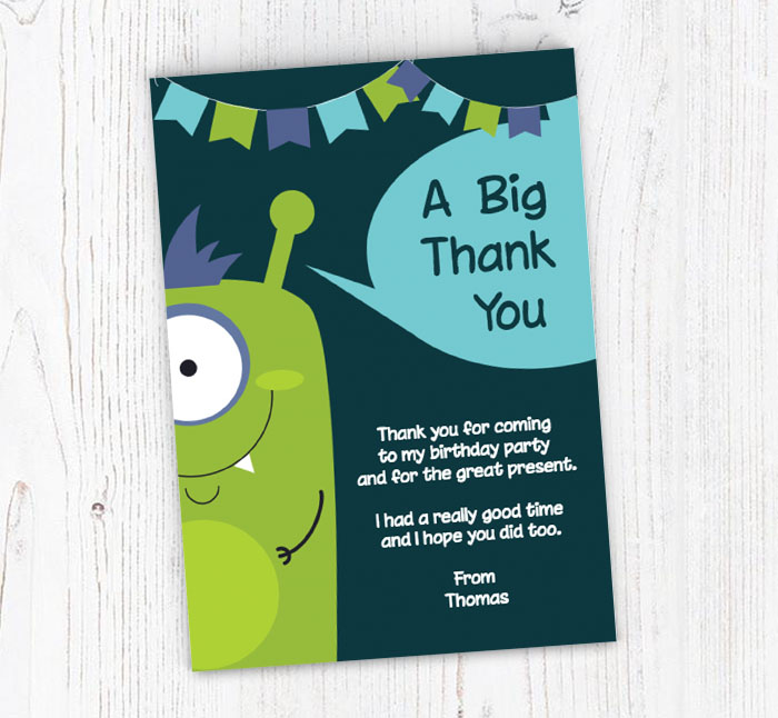 green monster thank you cards