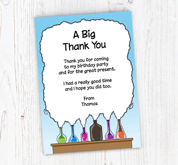 science jars thank you cards