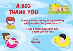 pool fun thank you cards