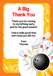 yellow bowling thank you cards