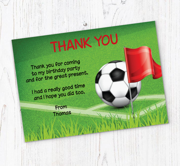 football corner flag thank you cards