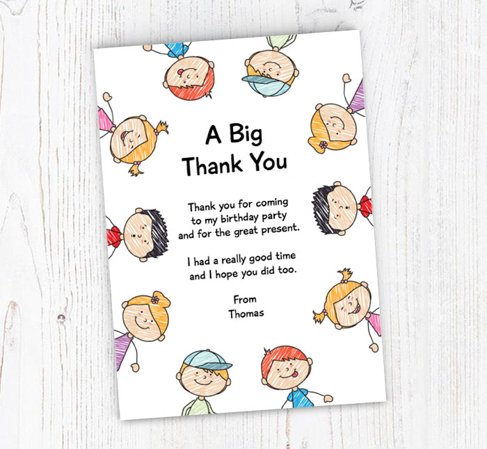 funny faces thank you cards