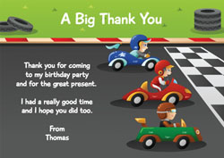 go karting thank you cards