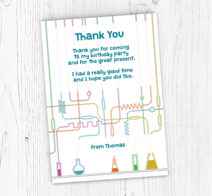 science experiment thank you cards