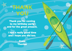 green kayak thank you cards
