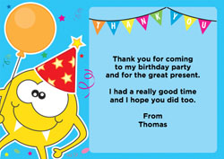 yellow monster thank you cards