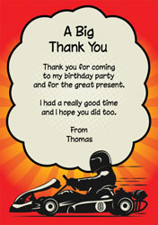 racing go kart thank you cards