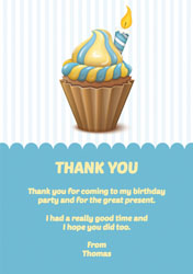 cupcake and candle thank you cards