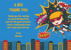 superhero boy thank you cards