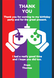 console controller thank you cards
