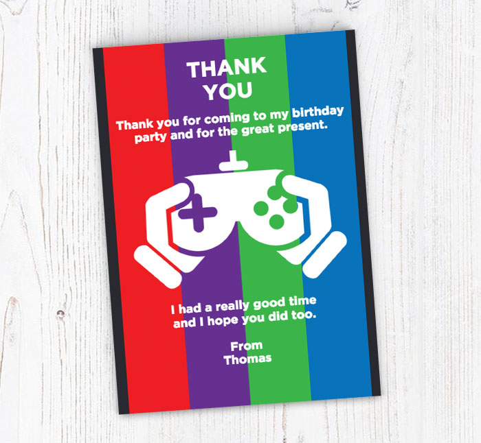 console controller thank you cards