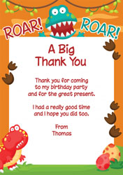 dinosaur banner thank you cards