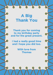 blue trampoline thank you cards