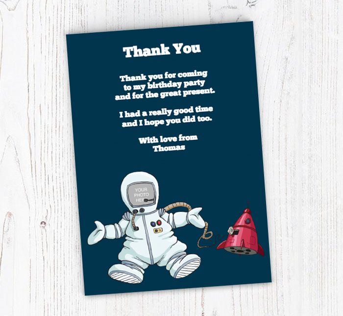 spaceman photo thank you cards