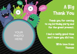 monsters photo thank you cards
